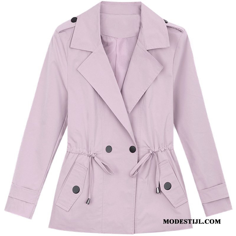 Dames Trenchcoat Goedkoop Elegante Nieuw Vrouwen Voorjaar Mini Roze