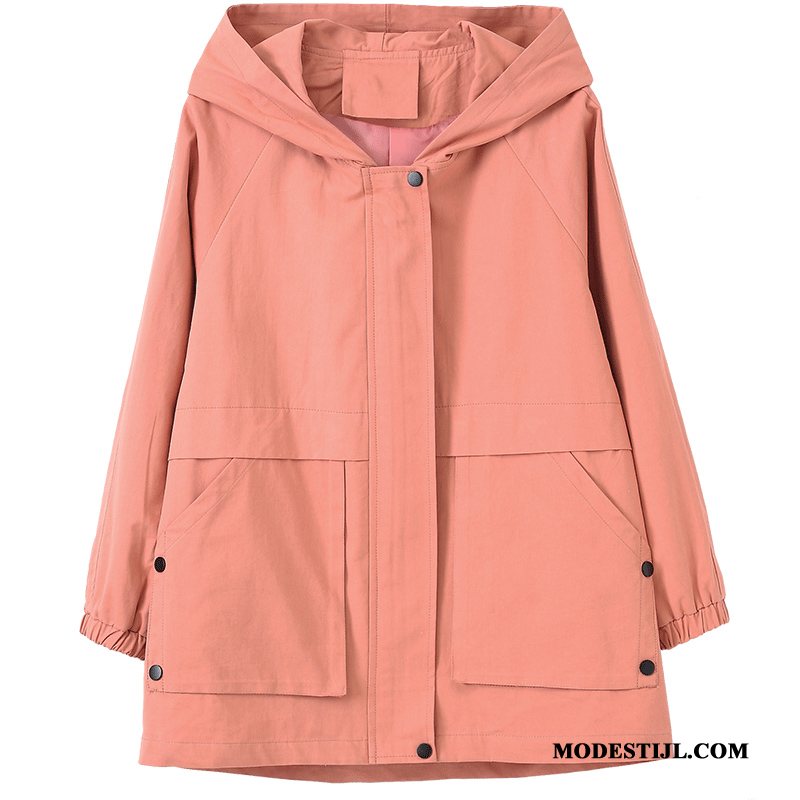 Dames Trenchcoat Goedkoop Nieuw Losse Mini Voorjaar Grote Maten Rood