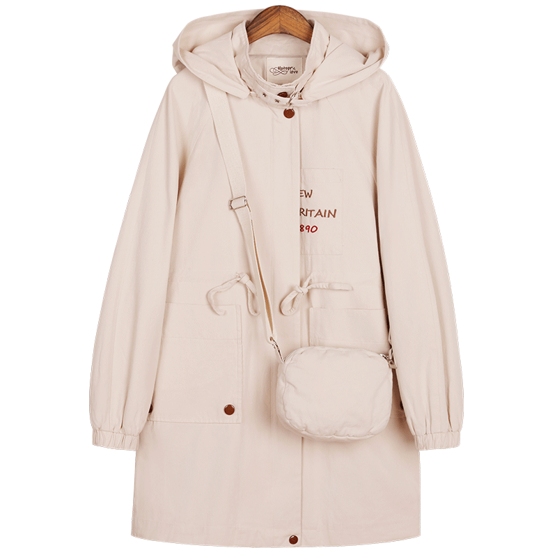 Dames Trenchcoat Goedkoop Student Meisje Cargo Vrouw Lang Wit Beige