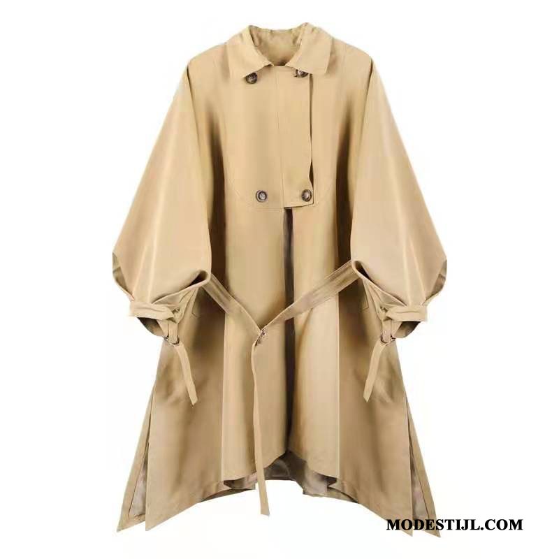 Dames Trenchcoat Kopen Mouw Casual Herfst Brits Jas Kaki