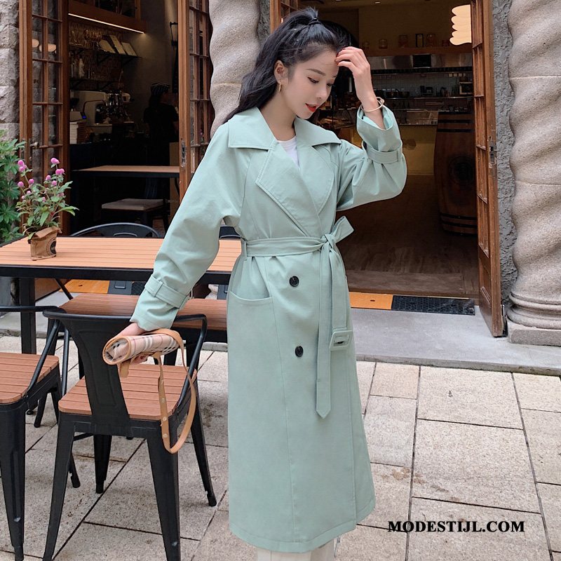 Dames Trenchcoat Korting Nieuw Jas Herfst 2019 Populair Groen