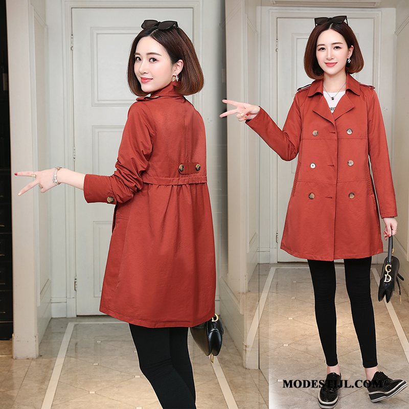 Dames Trenchcoat Sale Nieuw 2019 Dubbele Knop Mini Kort Rood