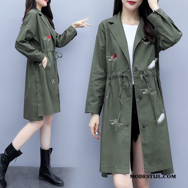 Dames Trenchcoat Sale Populair Vrouwen Dunne 2019 Kleur Legergroene