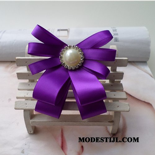 Dames Vlinderdas Goedkoop Mini Broche Bloem Kraag Pin Alle Wedstrijden Purper
