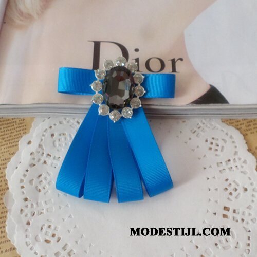 Dames Vlinderdas Online Sjaal Trui Alle Wedstrijden Broche Corsage Blauw