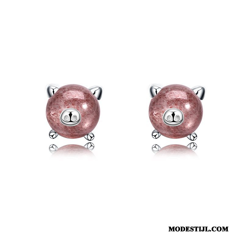Dames Zilveren Sieraden Kopen Eenvoudig Mini Geschenk Roze Zilver