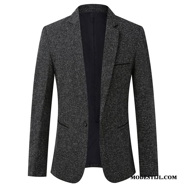 Heren Blazer Kopen Slim Fit Casual Jas Nieuw Mannen Zwart