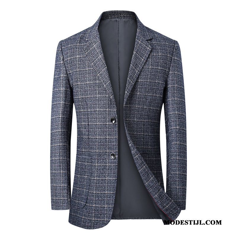 Heren Blazer Kopen Slim Fit Pak Jeugd 2019 Eenvoudige Blauw