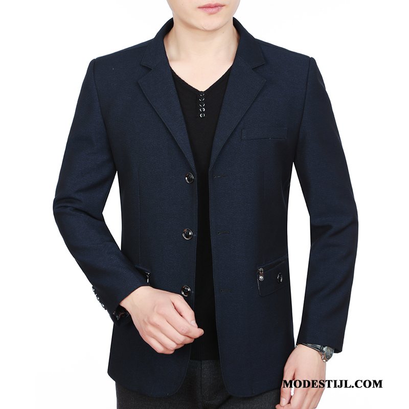 Heren Blazer Sale Herfst Nieuw Mannen Jack Jasje Marineblauw