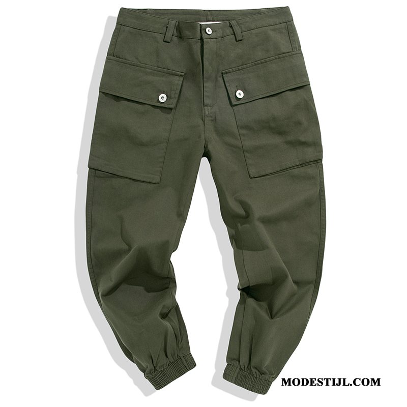 Heren Broeken Korting Trendy Merk Losse Lange Mannen Casual Broek Legergroene