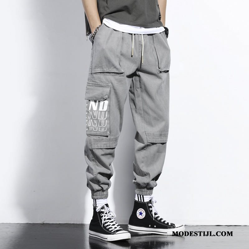 Heren Cargobroeken Goedkoop Hip-hop Losse Cargo Broek Trendy Merk Mannen Grijs