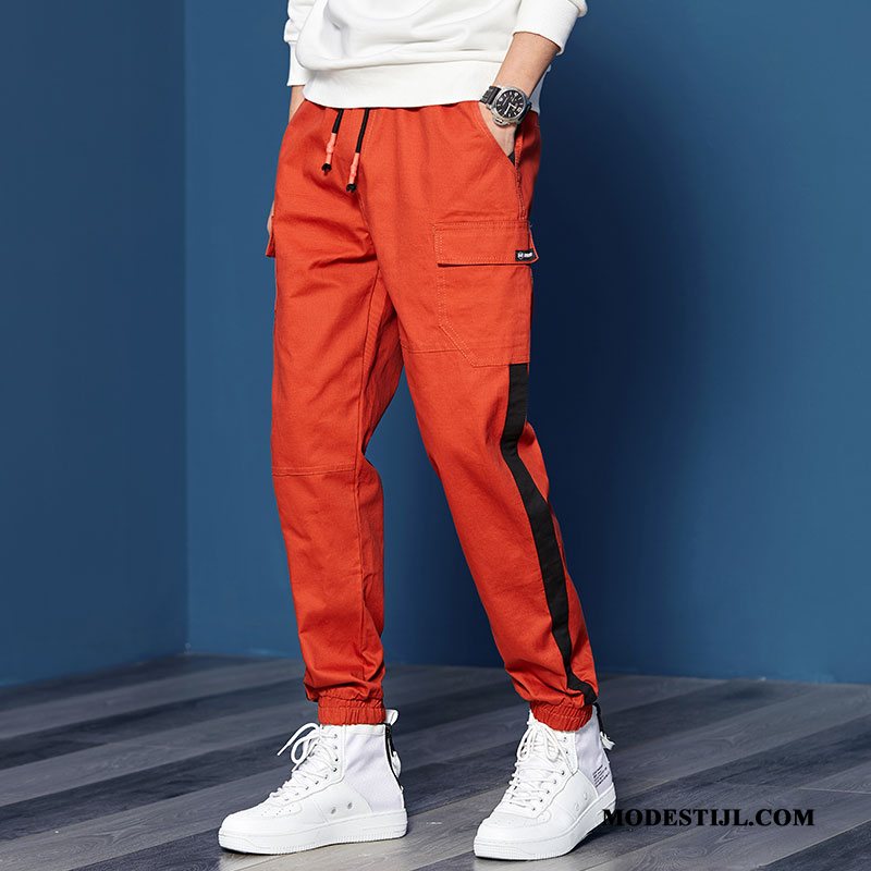 Heren Cargobroeken Korting Casual Broek Strak Mannen Cargo Broek Harlan Rood