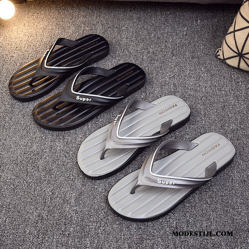 Heren Flip Flops Goedkoop Pantoffels Slipper Antislip Bovenkleding Mannen Zandkleur Grijs