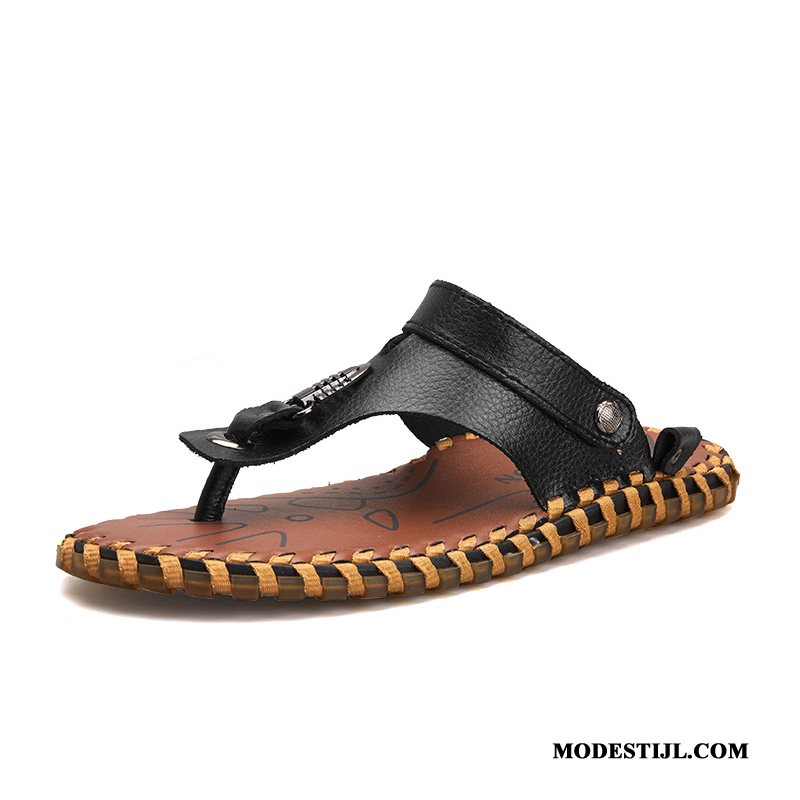 Heren Flip Flops Kopen Mode Jeugd Zomer Antislip Trend Zwart