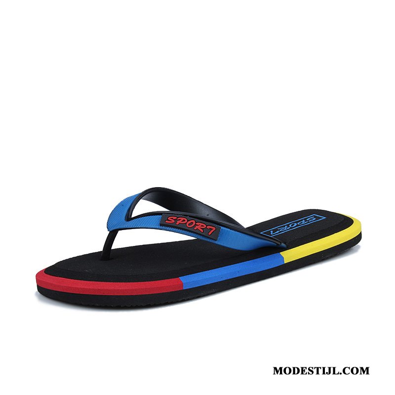 Heren Flip Flops Kopen Outdoor Persoonlijk Antislip Trend Zomer Zandkleur Geel Zwart