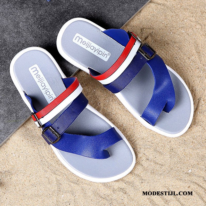 Heren Flip Flops Kopen Zomer Slipper 2019 Sandaal Persoonlijk Blauw Zandkleur