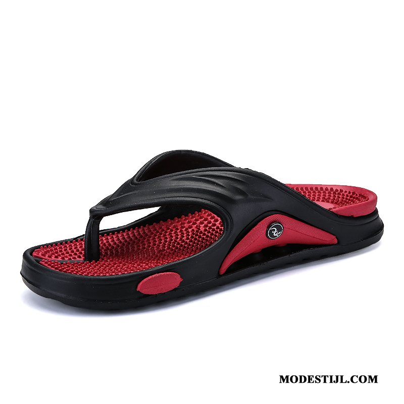 Heren Flip Flops Korting Badkamer Schoenen Bovenkleding Trend Antislip Zandkleur Rood