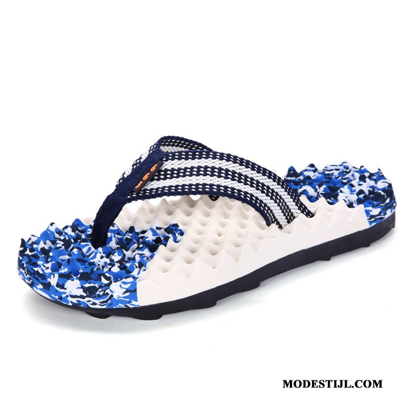 Heren Flip Flops Korting Schoenen Slipper Zachte Zolen Zomer Trend Blauw Zandkleur