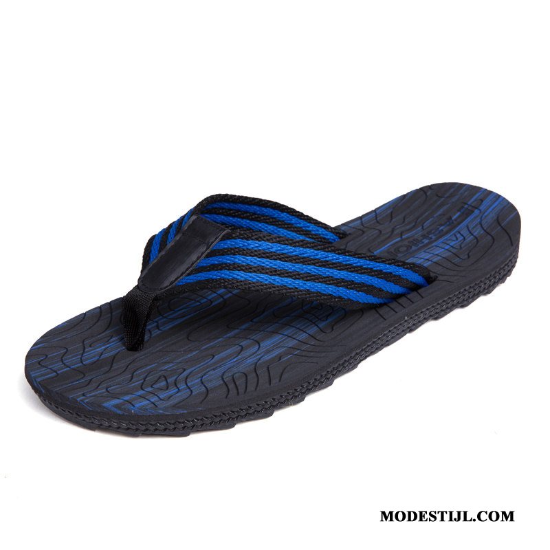 Heren Flip Flops Korting Zomer Strand Antislip Grote Maten Zachte Zolen Blauw Zandkleur