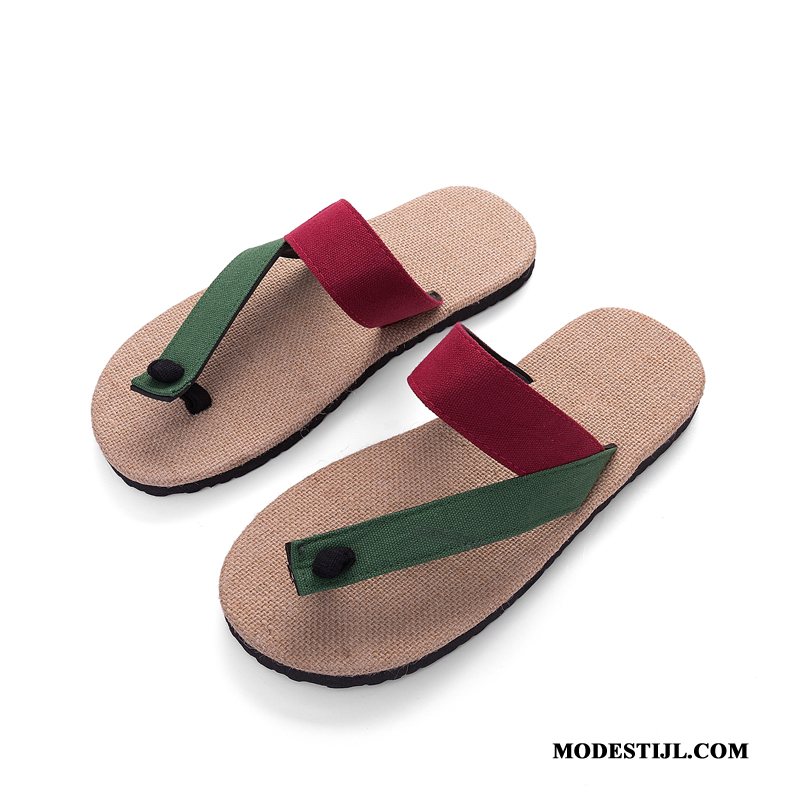 Heren Flip Flops Online Bovenkleding Zomer 2019 Outdoor Mannen Zandkleur Rood