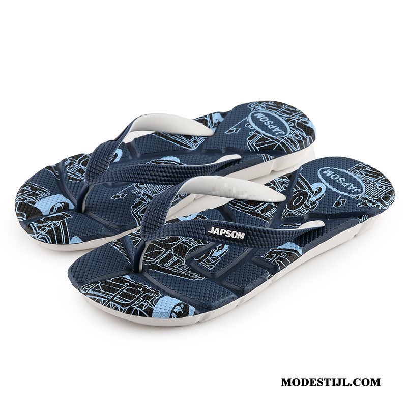 Heren Flip Flops Sale Antislip Mannen Zomer Slipper Outdoor Donkerblauw Zandkleur