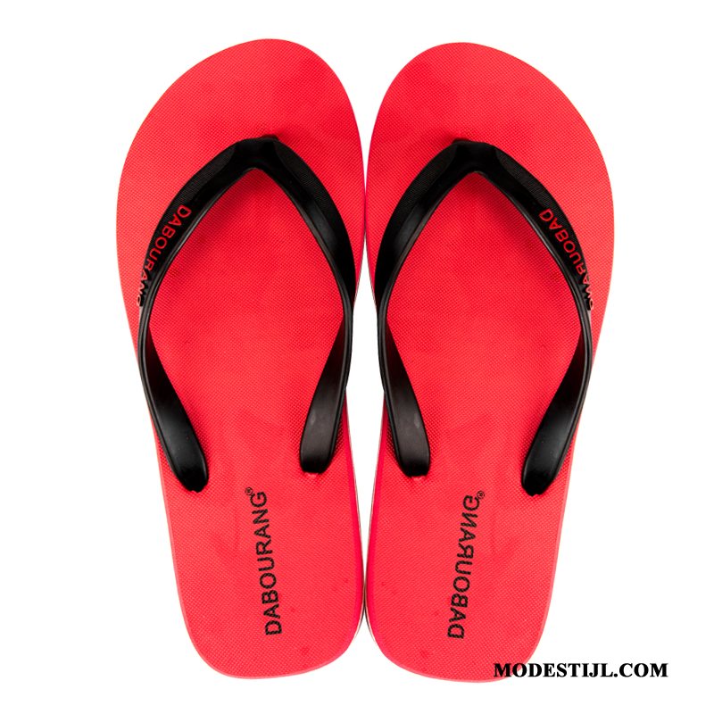 Heren Flip Flops Sale Bovenkleding 2019 Antislip Eenvoudige Mannen Zandkleur Rood