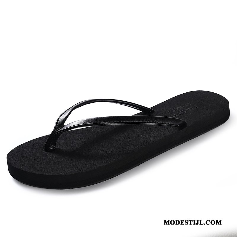 Heren Flip Flops Sale Casual Trend Eenvoudige Pantoffels Mode Zwart