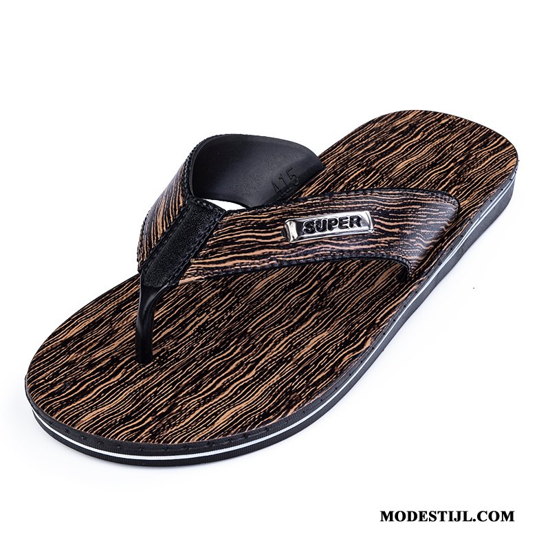 Heren Flip Flops Sale Slipper Mode Pantoffels Mannen Zomer Zandkleur Bruine