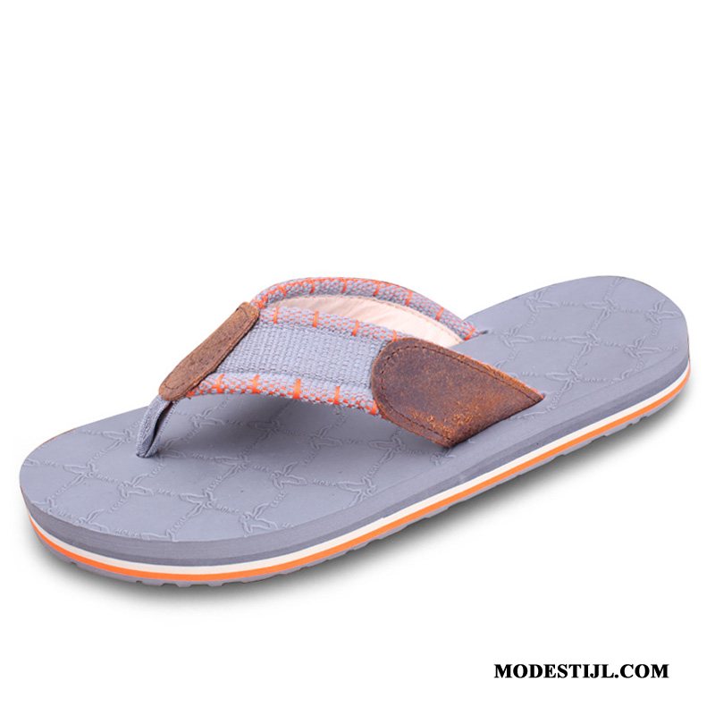 Heren Flip Flops Sale Zomer Casual Rubber Antislip Slipper Zandkleur Grijs