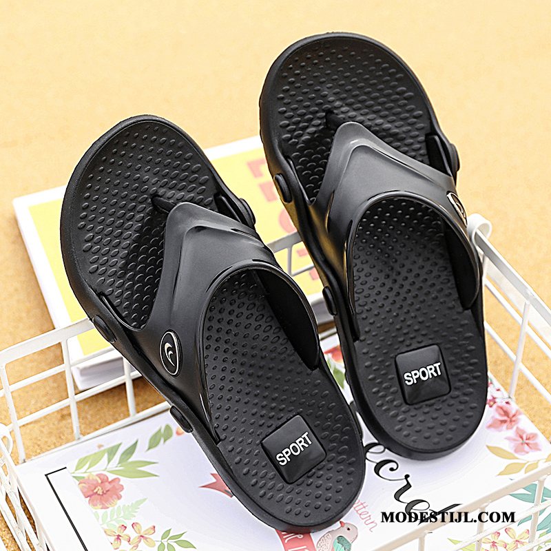 Heren Flip Flops Winkel Alle Wedstrijden Brits Trend Slipper Pantoffels Zandkleur Zwart