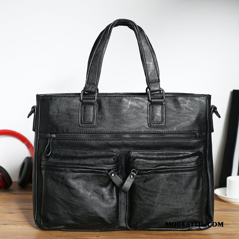 Heren Handtas Goedkoop Casual Messenger Tas Schoudertas Trend Mode Zwart