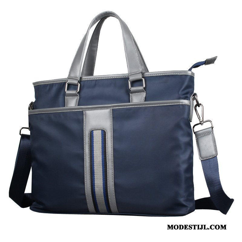 Heren Handtas Goedkoop Doek Casual Oxford Messenger Tas Business Blauw