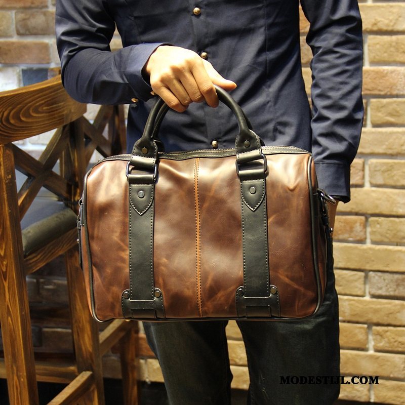 Heren Handtas Kopen Mannen Messenger Tas Casual Schoudertas Trend Bruine