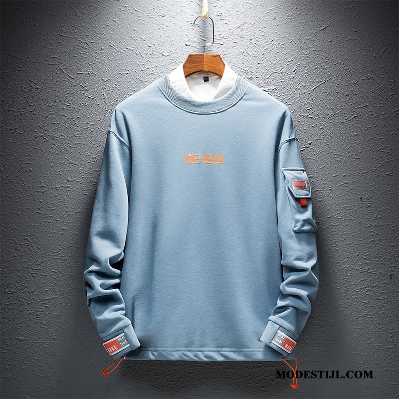 Heren Hoodies Kopen Onderhemd Casual Trend Voorjaar Jasje Blauw