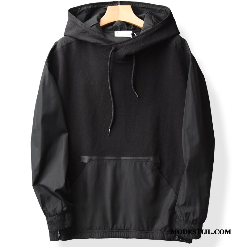 Heren Hoodies Korting Bovenkleding Casual Losse Trend Voorjaar Zwart