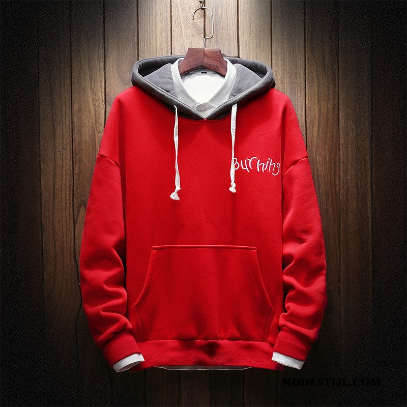 Heren Hoodies Online Student Pullover Losse Jas Trend Rood