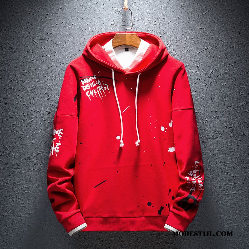 Heren Hoodies Online Trend Jas Mannen Jeugd Losse Rood