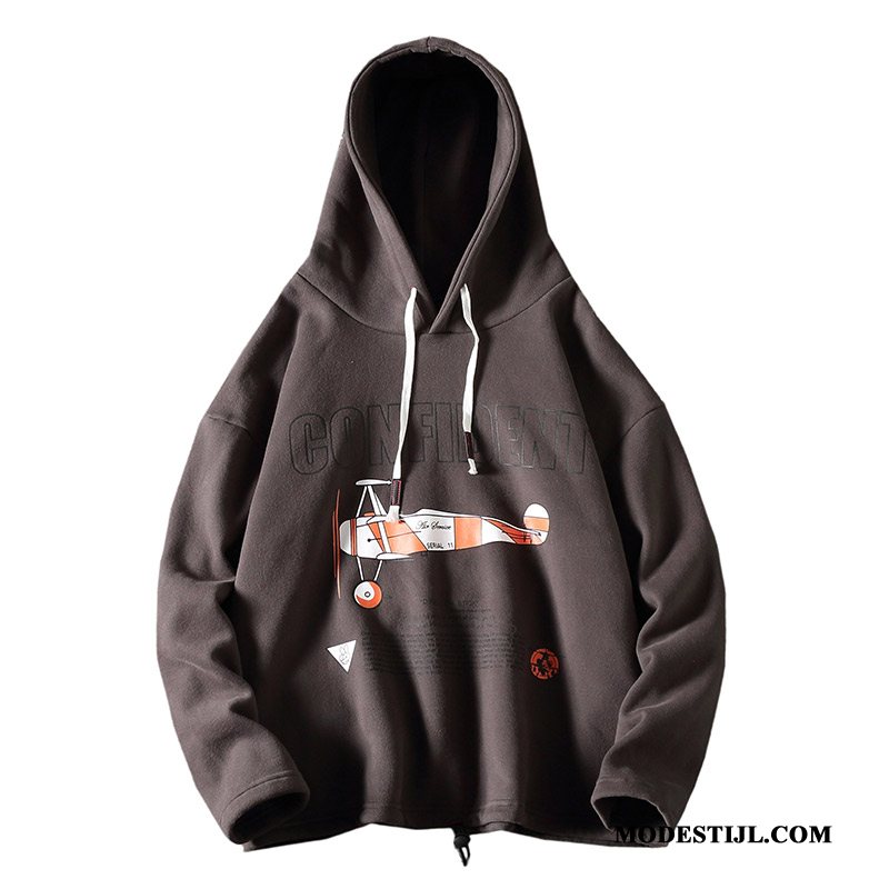 Heren Hoodies Online Trendy Merk Voorjaar Losse Herfst Jasje Grijs