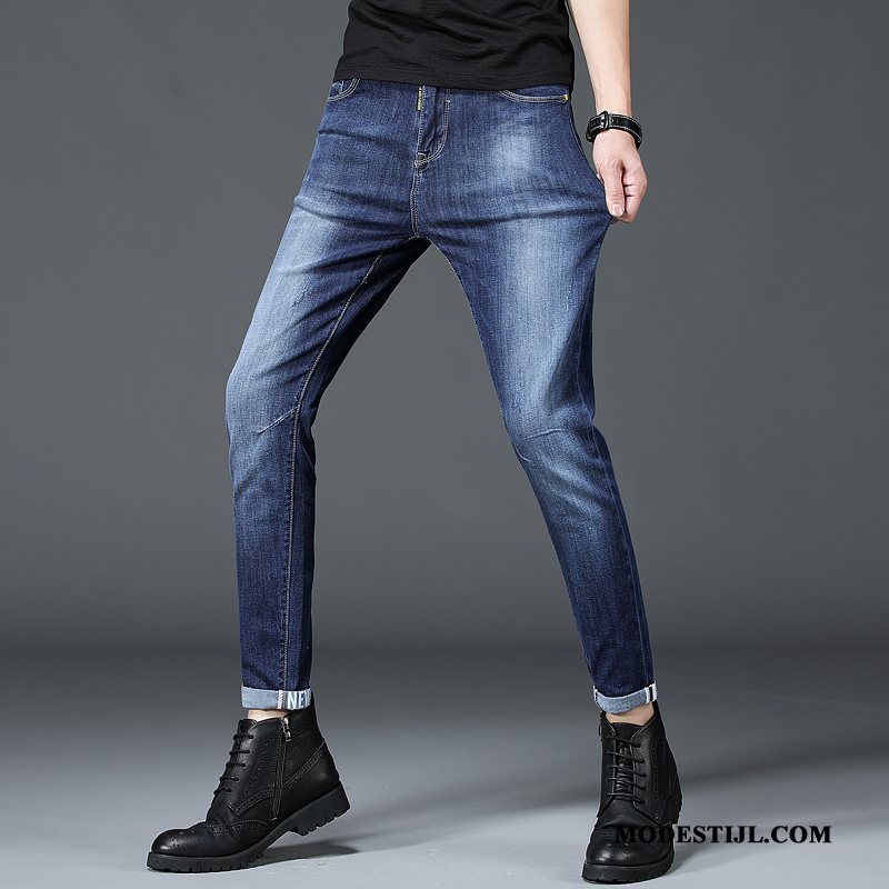 Heren Jeans Goedkoop Spijkerbroek Jeans Trendy Merk Slim Fit Losse Jeugd Blauw