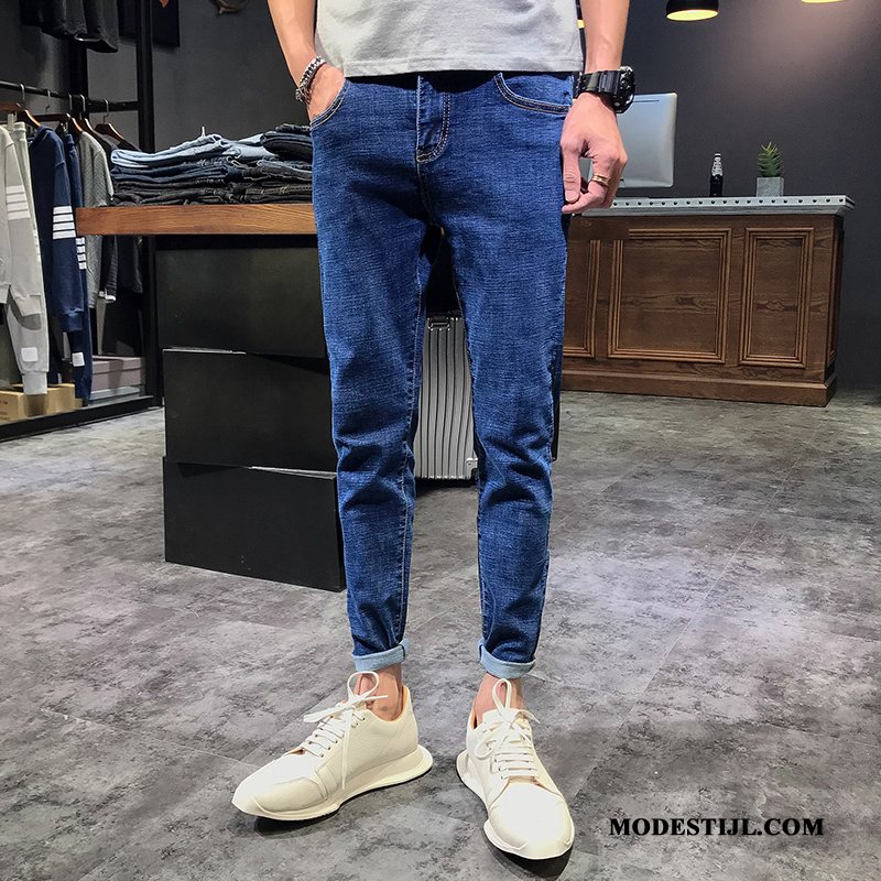 Heren Jeans Kopen Mannen Trend Broek Potlood Broek Casual Broek Blauw