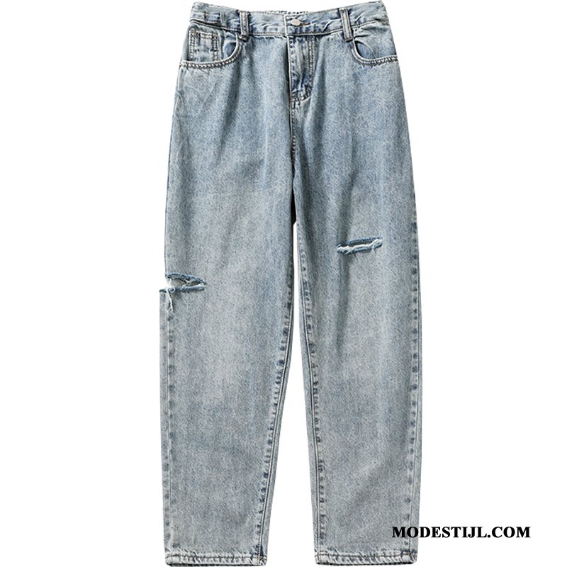 Heren Jeans Korting Broek Rechtdoor Trend Losse Mannen Blauw Rood