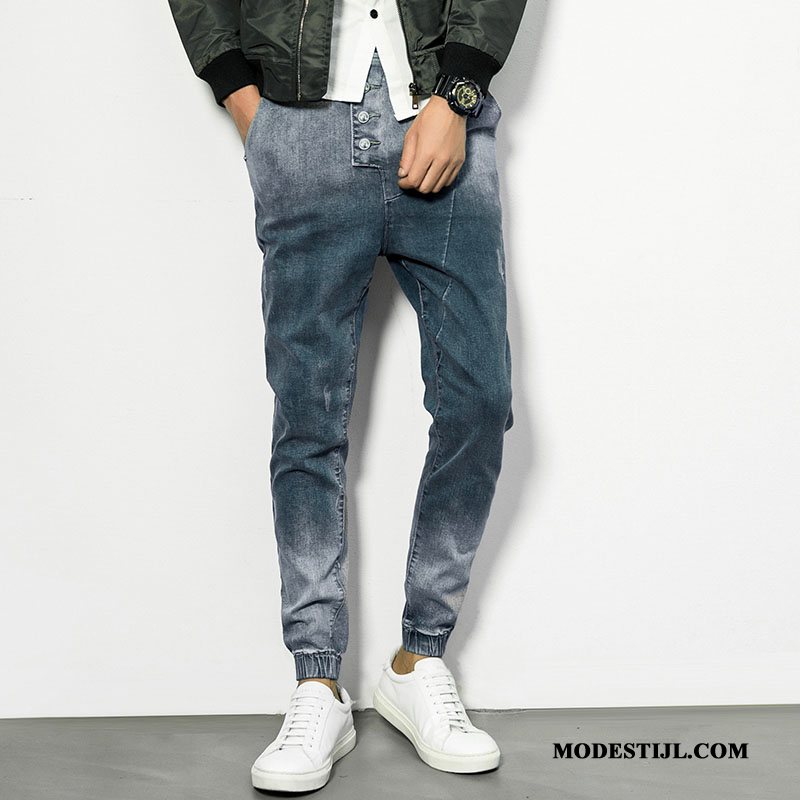 Heren Jeans Online Mannen Potlood Broek Vintage Casual Spijkerbroek Jeans Blauw