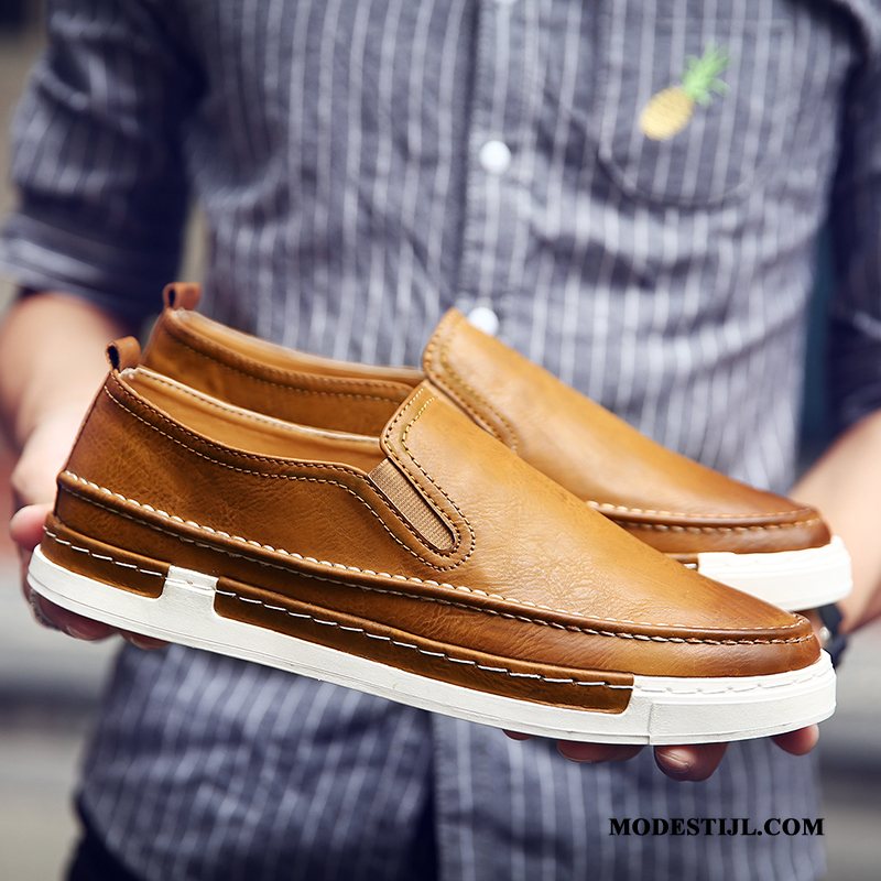 Heren Mocassins Aanbiedingen Leren Schoenen Mannen Voorjaar Trend Casual Geel