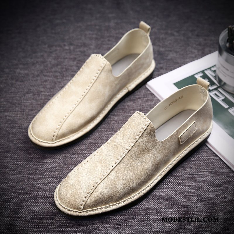 Heren Mocassins Aanbiedingen Slip On Schoenen Casual Herfst Mannen Rood Beige