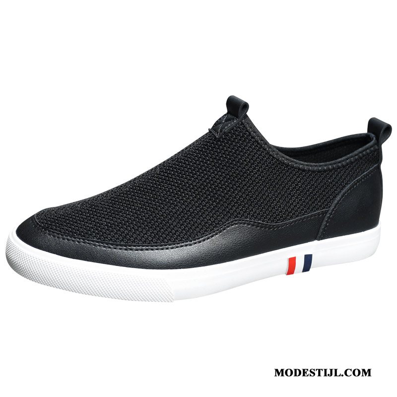 Heren Mocassins Goedkoop Mannen Zomer Casual Schoenen Canvas Wit Zwart