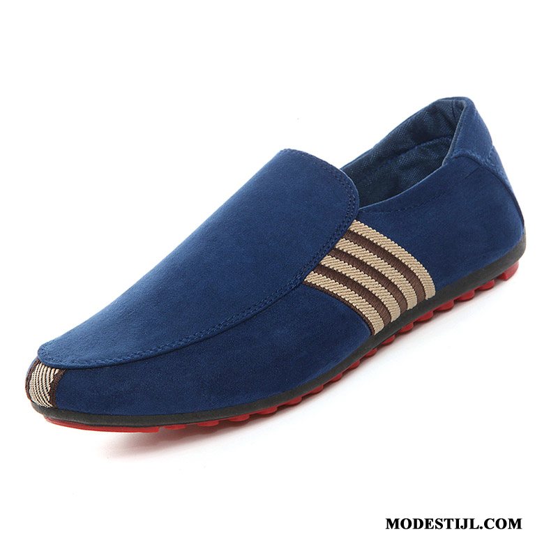 Heren Mocassins Kopen Schoenen Bootschoenen 2019 Textiel Casual Blauw Zwart