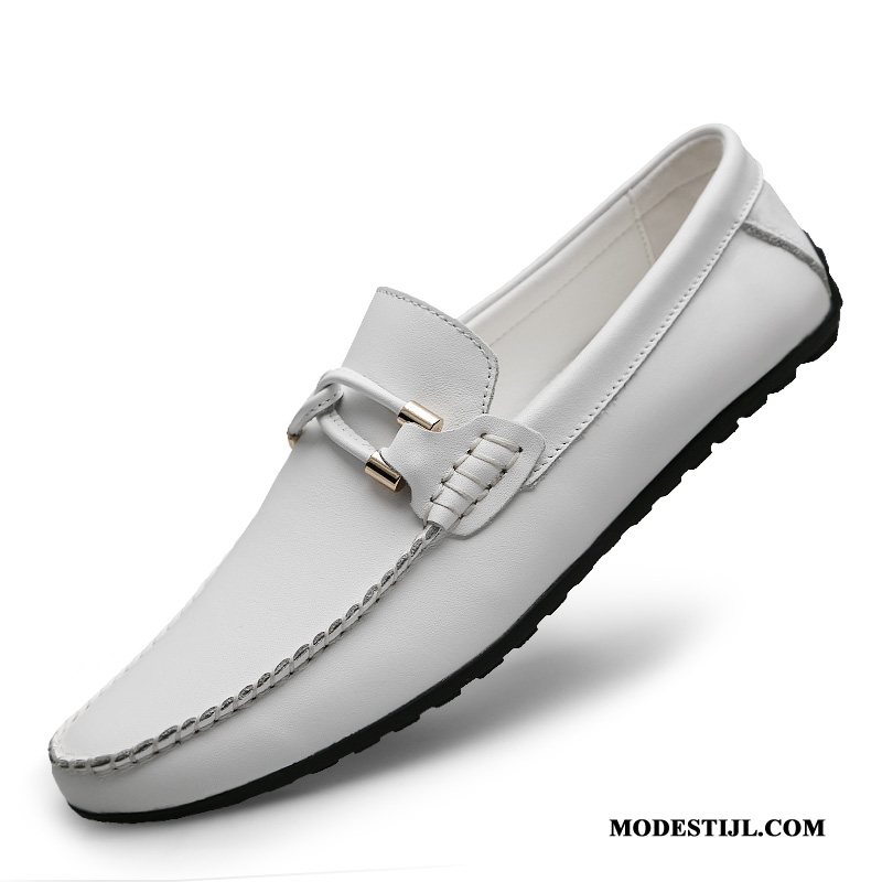 Heren Mocassins Sale Schoenen Slip On Mannen Echt Leer Zachte Zolen Wit