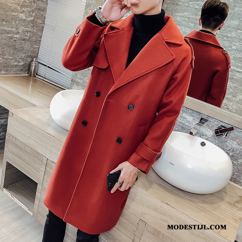 Heren Overjas Sale Dikke 2019 Herfst Trenchcoat Brits Rood