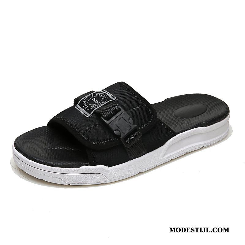 Heren Pantoffels Sale Mannen Bovenkleding Outdoor Trend Zomer Zandkleur Zwart