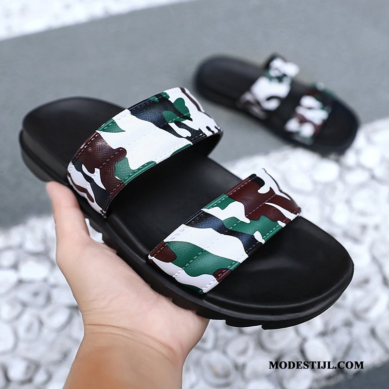 Heren Pantoffels Sale Mannen Sandaal Trend Outdoor Zomer Camouflage Zandkleur Zwart